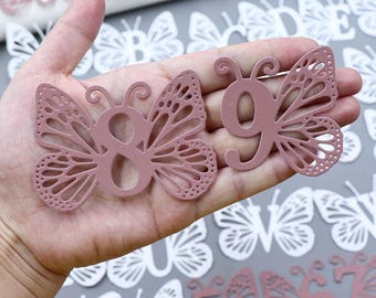 Butterfly Alphabet Number Die Cuts, Scrapbooking Embossing