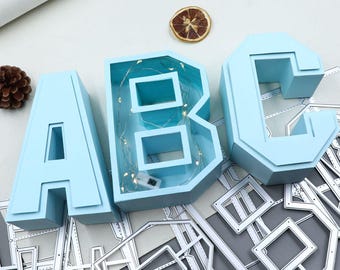 3D Alphabet Number Metal Cutting Dies, DIY Crafts (5.9in)