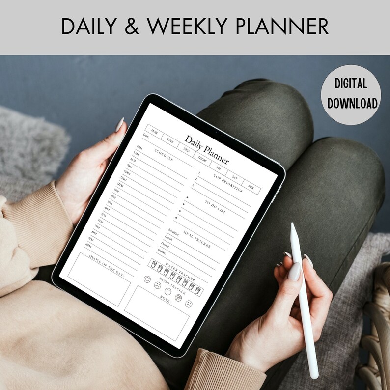 Daily Planner Printable Weekly Planner Productivity Planner - Etsy