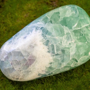 Fluorite Freeform | AA Quality Polished Green Fluorite | Large Tumble Pebble Fluorite