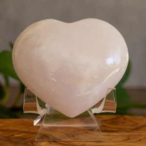 Mangano Calcite Heart | Pink Calcite Crystal | Natural Polished Heart Stone