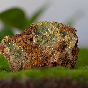 Rare Mimetite Stone | Raw Natural Crystal Cluster | Sparkling Green Mimetite | Mineral Specimen