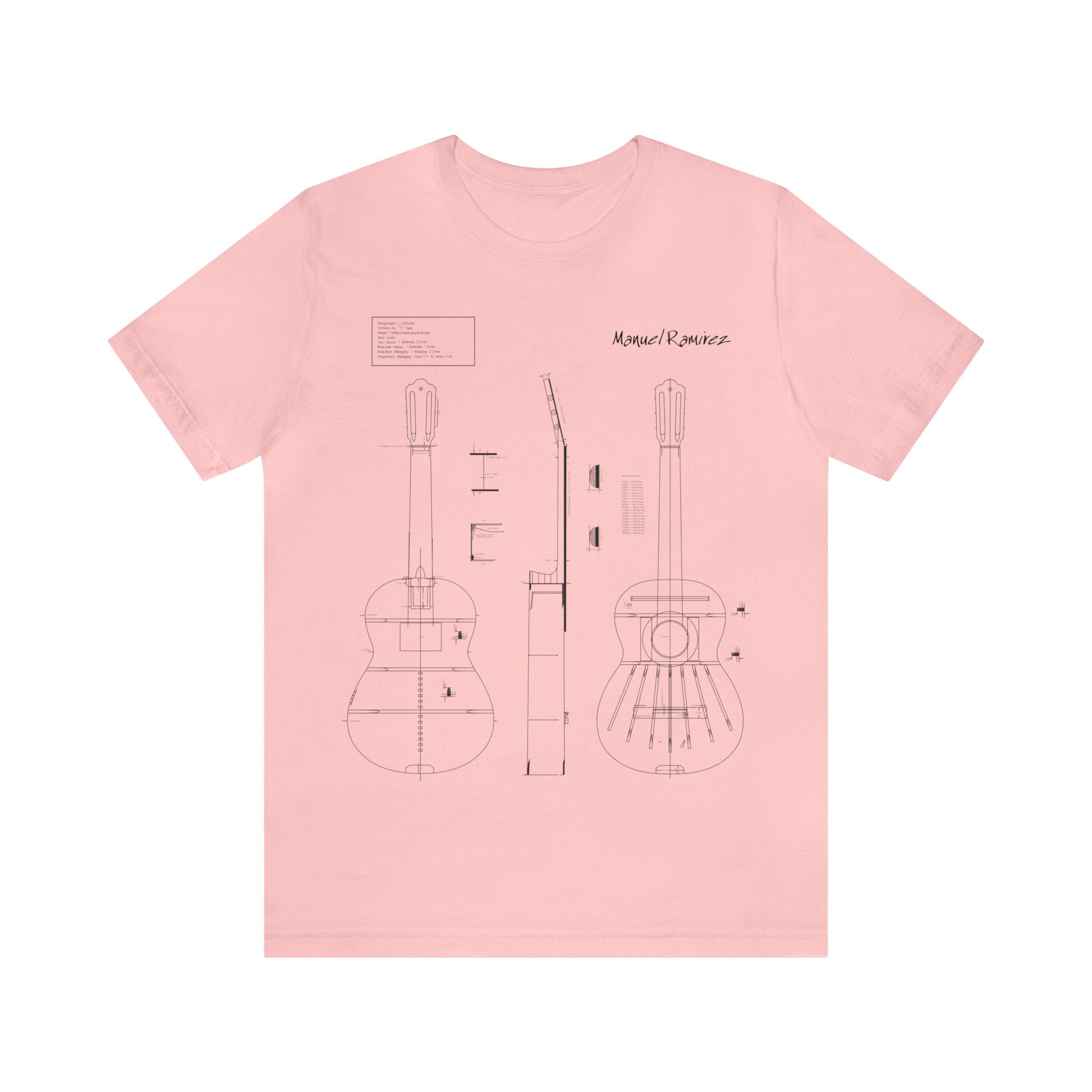 Classical Guitar Manuel Ramirez Blueprint T-Shirt