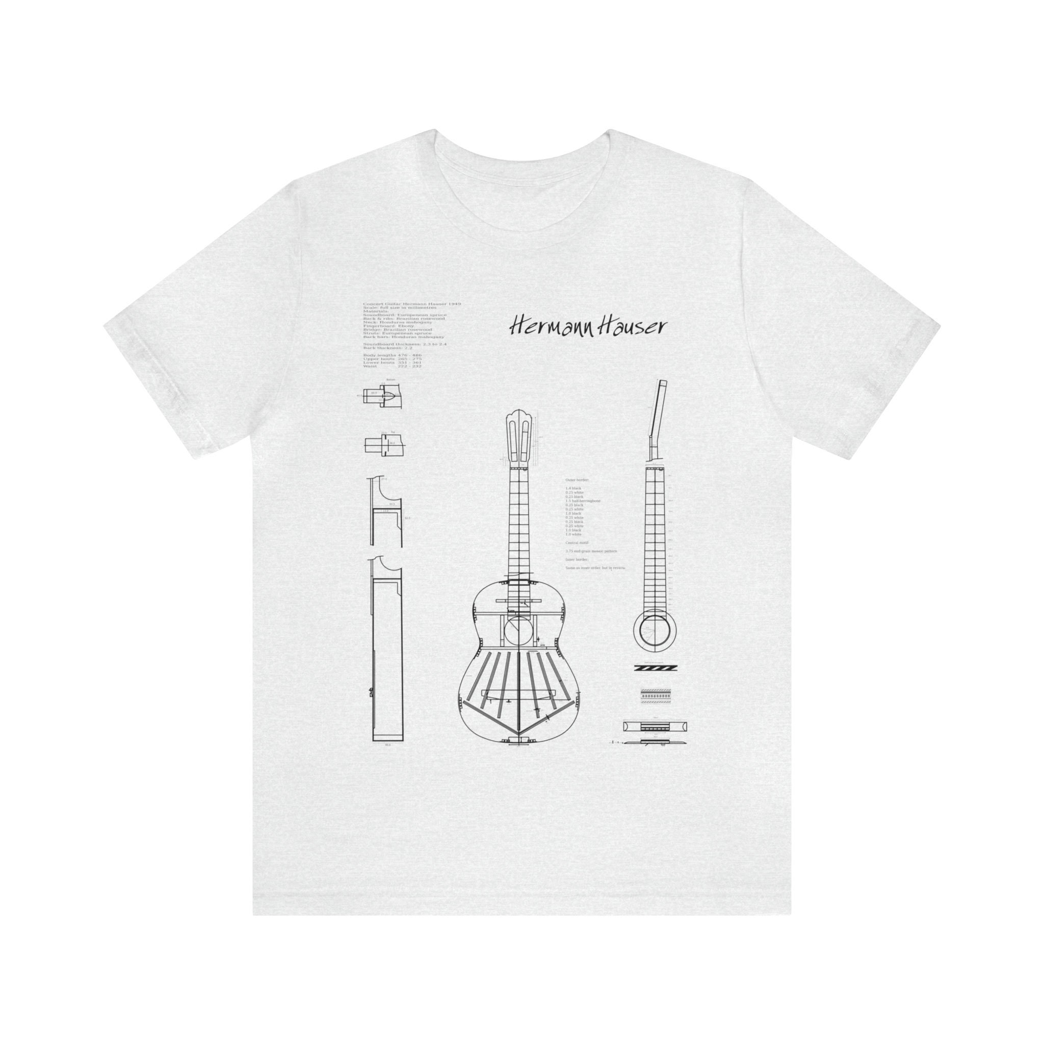Classical Guitar Hermann Hauser Blueprint T-Shirt