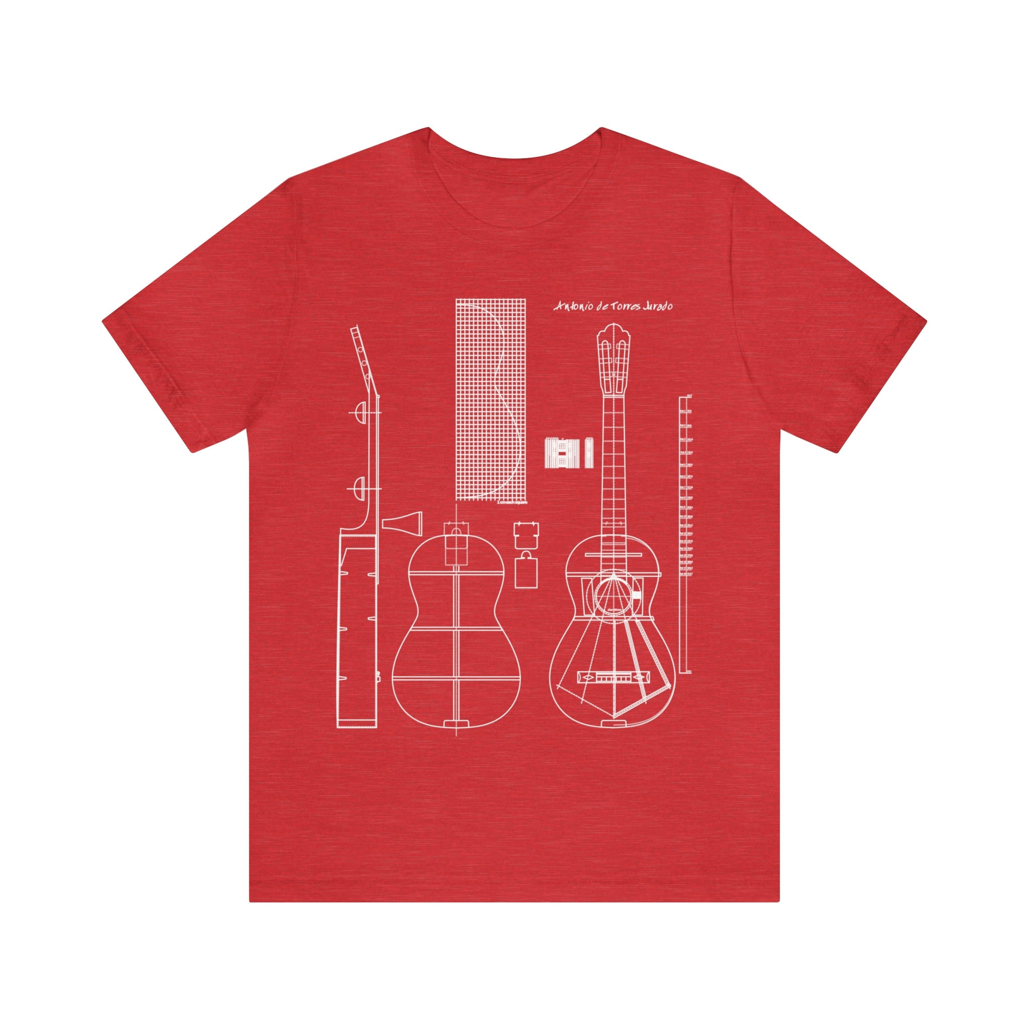 Classical Guitar Antonio De Torres Blueprint T-shirt (w) - Etsy