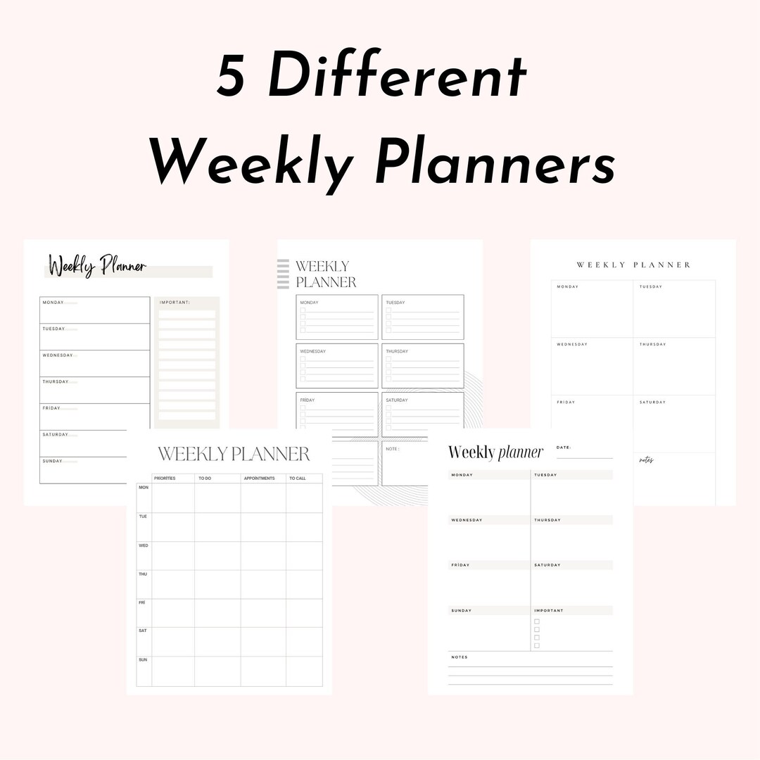 Weekly Planners Etsy