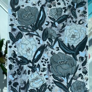 Original floral mixed media painting
