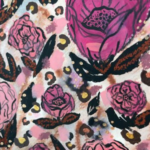 Original floral mixed media painting