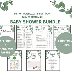 Eucalyptus Baby Shower Trivia, Baby Shower Game Bundle, Eco Baby Shower, Baby Shower Feud, Baby Shower Activity, Outdoor Baby Shower