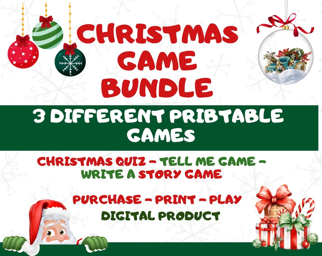 Christmas Party Game Bundle, Holiday Party Game, Xmas Party Games ...