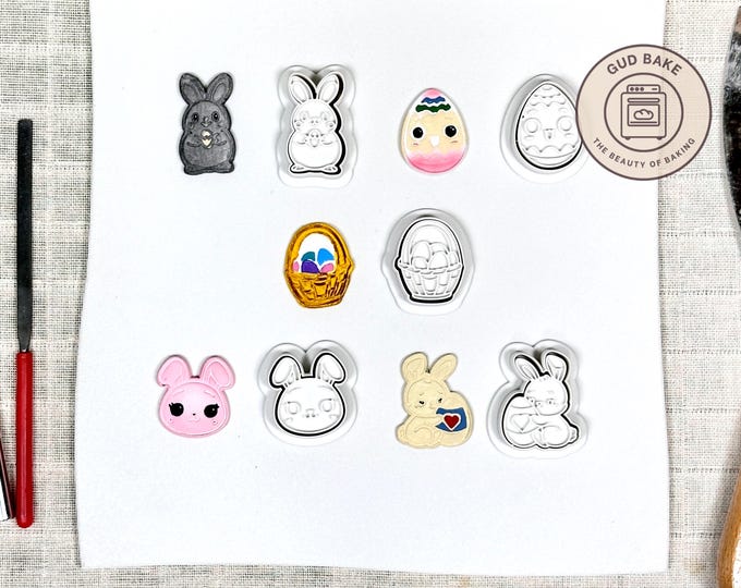 Easter Spring Mini Clay Cutters, 5 Piece Bundle | Easter, Spring | Polymer Clay Earring Cutters, Pastel Palette