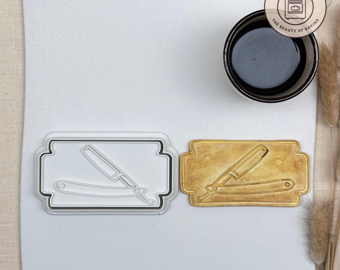 Barber Blade Cookie Cutter - Ideal for Barber Shop Themes, Grooming Party Baking, and Unique Gift for Hairdressers