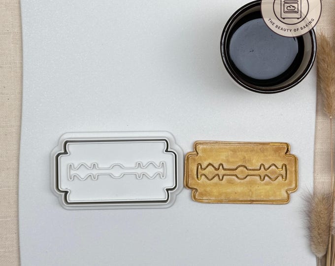 Razor Blade Cookie Cutter - Edgy Baking Tool for Barber Themed Events, Grooming Parties, and Unique Gift Ideas