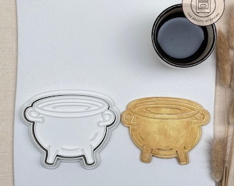Witch Cauldron Cookie Cutter - Magical Shape for Halloween Baking, Wiccan Celebrations, and Spooky Themed Parties
