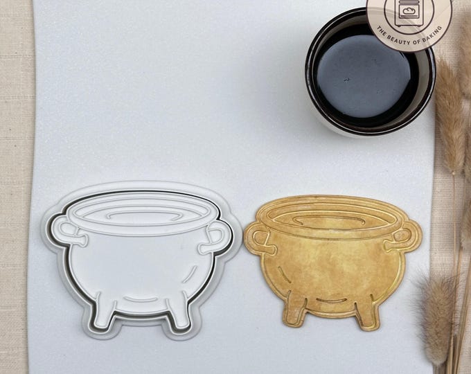 Witch Cauldron Cookie Cutter - Magical Shape for Halloween Baking, Wiccan Celebrations, and Spooky Themed Parties