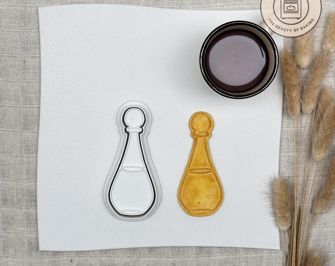 French Perfume Bottle Cookie Cutter – Unique Custom Baking Tool for Perfect Cookies