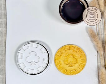 Poker Chip Clubs cookie cutter | Sports Hobbies theme | Baking tool