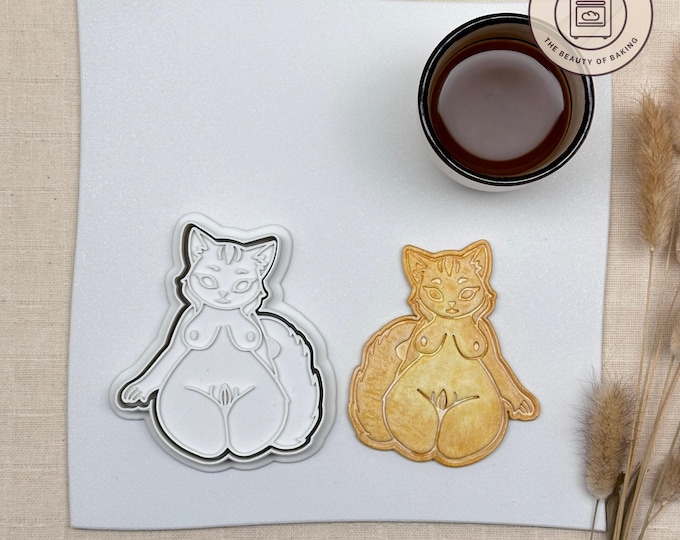 Furry Pussy Pussy Cat Cookie Cutter | Gag Gift Exchange | Rude Funny Fondant Tool