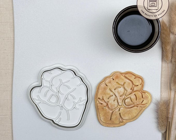Clenched Fist Cookie Cutter | Solid Mighty Fist Shaped Cookie | Impactful Hands Cookies