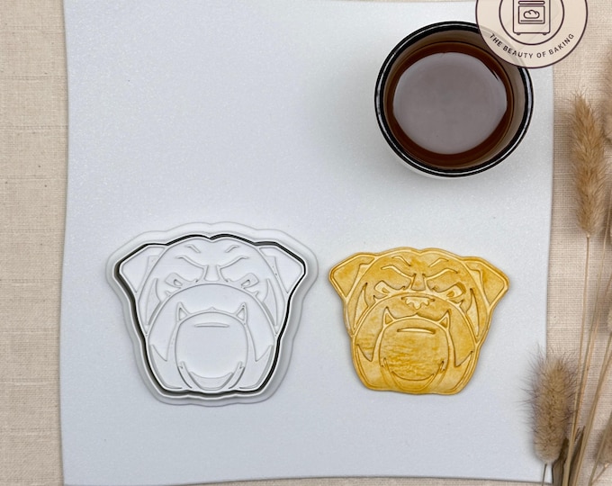 Mad Bulldog Cookie Cutter | Gotcha Day | Bone Shape Baking Mold