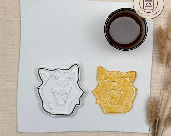 Happy Husky Cookie Cutter | Funny Dog Theme Cookies | Party Ideas