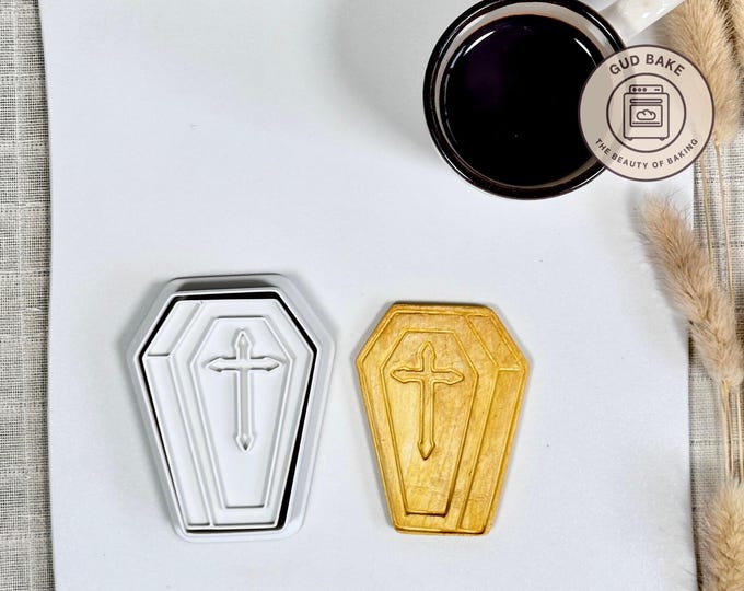 Coffin Cookie Cutter | Costume Night | Haunted House Cookie Stamp