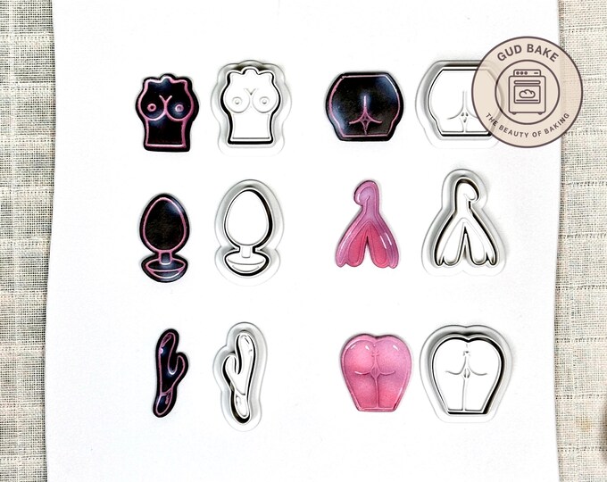 Adult Bachelorette Mini Clay Cutters, 6 Piece Bundle | Bachelorette, Hen Party, Bridal | Polymer Clay Earring Cutters, Crisp Clean Cuts