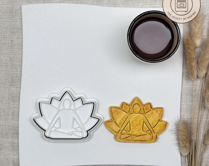 Yoga Lotus Cookie Cutter | Tea Party | Boho Chic Pastry Stamp