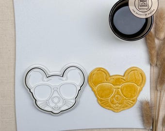 Mouse Sunglasses Cookie Cutter | Cool Mouse Cookies | Mouse with Sunny Shades