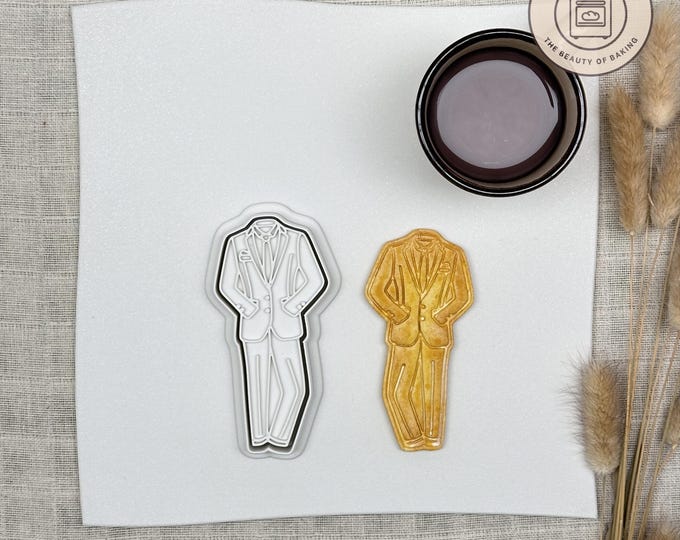 Italian Wedding Suit Man Cookie Cutter – Unique Custom Baking Tool for Perfect Cookies