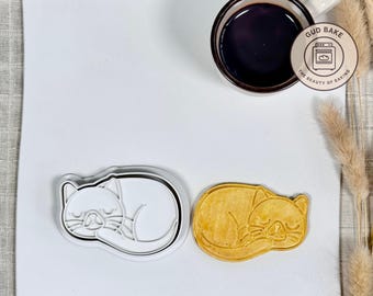Cat Sleeping Cookie Cutter | Gotcha Day | K9 Treats Sugar Cookie Tool