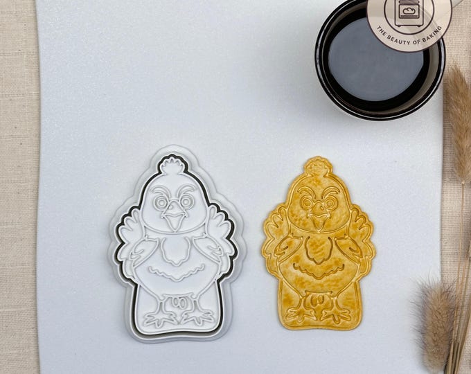 Angry Chicken Little Cookie Cutter | Easter Party | Barnyard Friends Sugar Cookie Tool