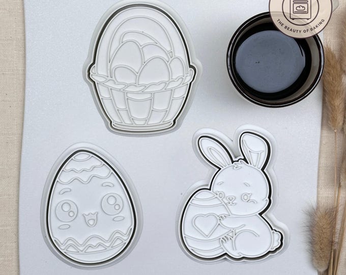 Easter Cookie Cutters Sets | Bunny Cookie Cutter | Easter Egg Cutter | Spring Cookie Stamps | Fondant Cutter