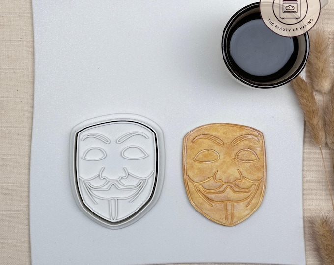 Anonymous Mask Cookie Cutter | Boo Basket | Haunted House Biscuit Cutter