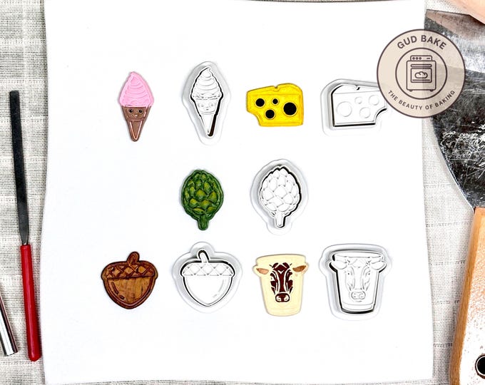 Food Drink Mini Clay Cutters, 5 Piece Bundle | Food & Drink, Cafe | Polymer Clay Earring Cutters, Menu Bestsellers