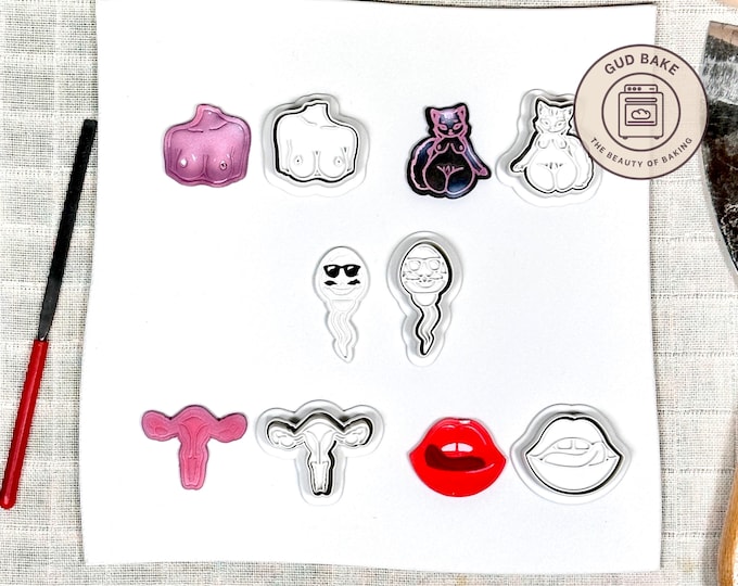 Adult Bachelorette Mini Clay Cutters, 5 Piece Bundle | Bachelorette, Hen Party, Bridal | Polymer Clay Earring Cutters, Crisp Clean Cuts