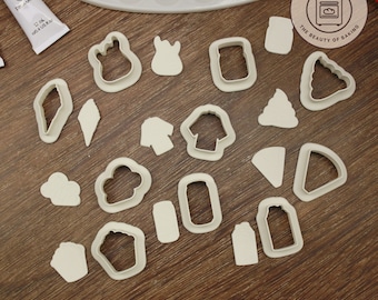 Quirky Clay Cutter Set – Guitar, Ice Cream, Emoji, Baking Sculpting