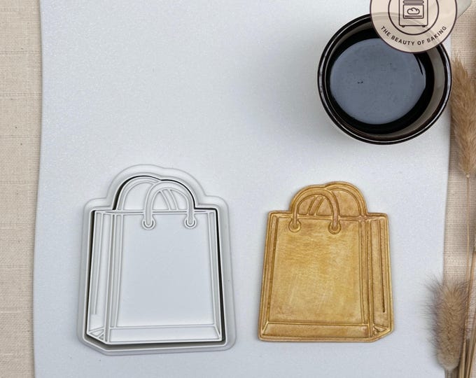 Shopping Bag Cookie Cutter - Retail Therapy, Fashion Theme Baking Fun