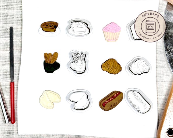 Food Drink Mini Clay Cutters, 6 Piece Bundle | Food & Drink, Cafe | Polymer Clay Earring Cutters, Menu Bestsellers