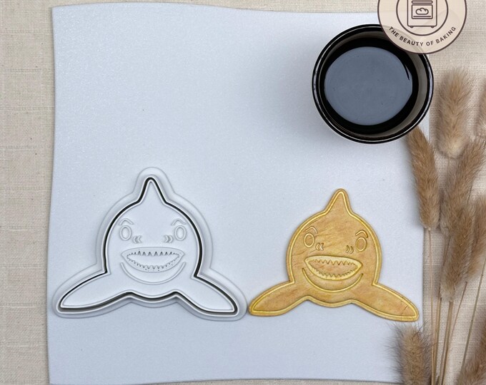 Shark Face Cookie Cutter | Pool Party | Marine Life Cookie Stamp