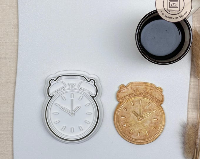 Alarm Clock Cookie Cutter | Retirement Party | Work Life Pastry Stamp