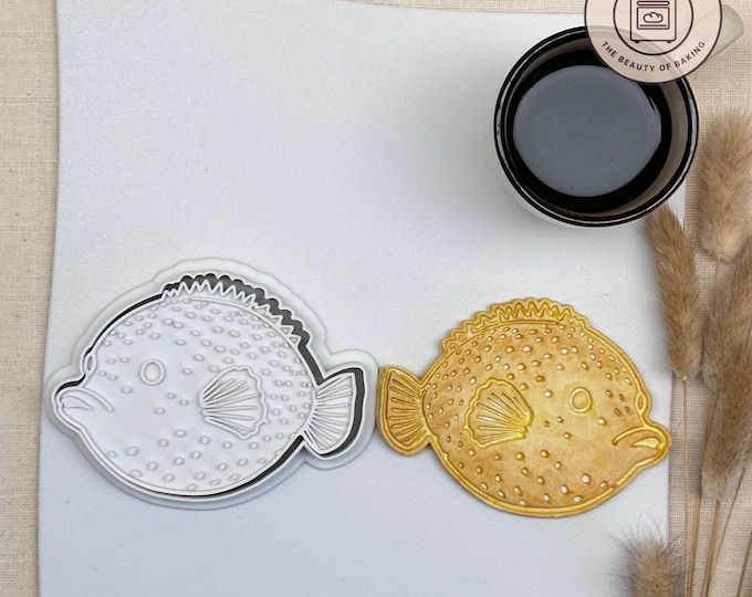 Pufferfish Cookie Cutter for Ocean Themed Parties, Marine Life Baking, Aquarium Crafts, Sea Creature Cookies, Nautical Events