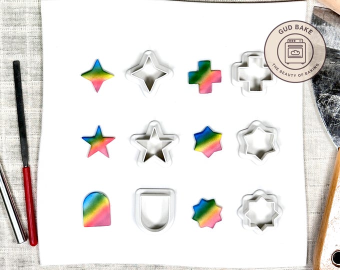 Shapes Frames Plaques Mini Clay Cutters, 6 Piece Bundle | Shapes, Frames, Plaques | Polymer Clay Earring Cutters, Studio Essentials