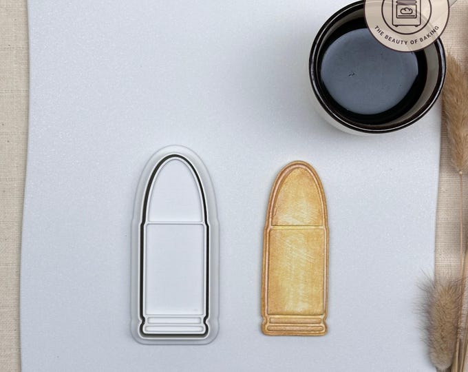 9mm Pistol Bullet Cookie Cutter - Perfect for Tactical Parties, Shooting Enthusiasts, and Edgy Baking Creations
