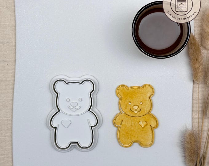 Bear Love Heart Cookie Cutter | Valentine Bear Cookie Cutter | Teddy Bear Cookie Cutter
