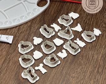 Pet Lovers Clay Cutter Collection - Dogs, Cats, Bunny, Squirrel, for Animal Themed Crafts