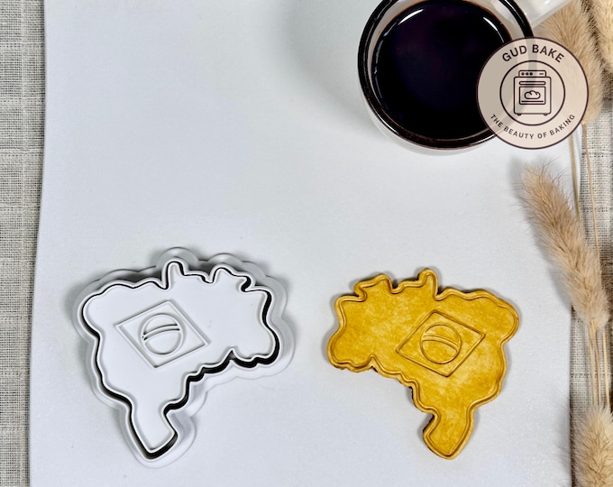 Brazil cookie cutter | Countries Flags Landmarks theme | Baking tool