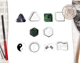 Shapes Frames Plaques Mini Clay Cutters, 5 Piece Bundle | Shapes, Frames, Plaques | Polymer Clay Earring Cutters, Studio Essentials