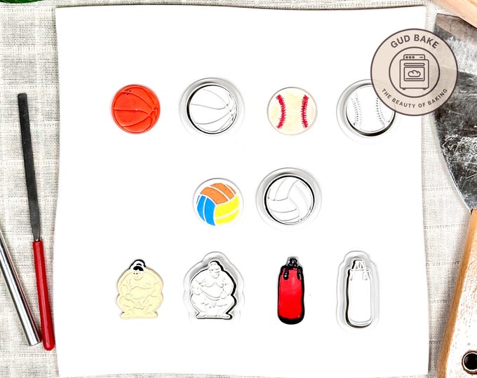 Sports Hobbies Mini Clay Cutters, 5 Piece Bundle | Sports, Hobbies, Team | Polymer Clay Earring Cutters, Game-Day Sets