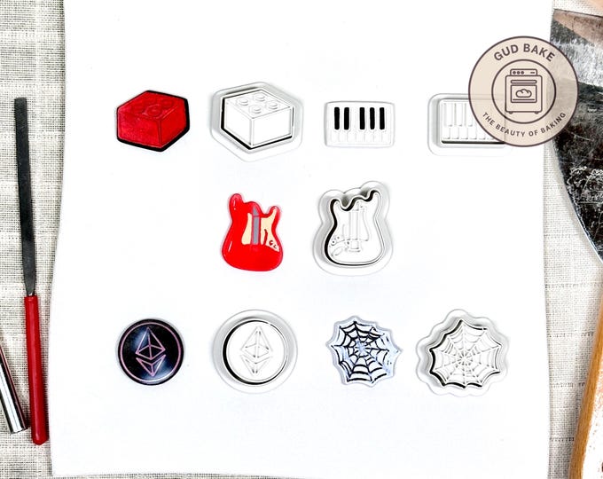 Sports Hobbies Mini Clay Cutters, 5 Piece Bundle | Sports, Hobbies, Team | Polymer Clay Earring Cutters, Game-Day Sets